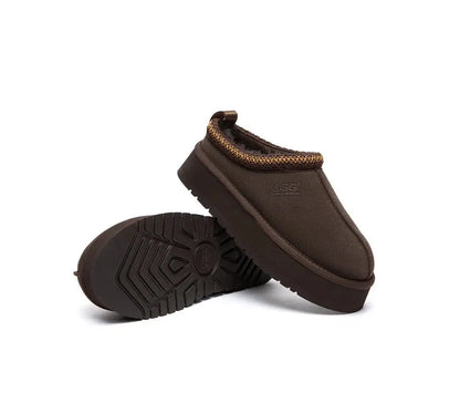 AUSTRALIAN SHEPHERD® UGG Slippers Sheepskin Wool Ankle Platform Tazzy Tay - InflSelection 