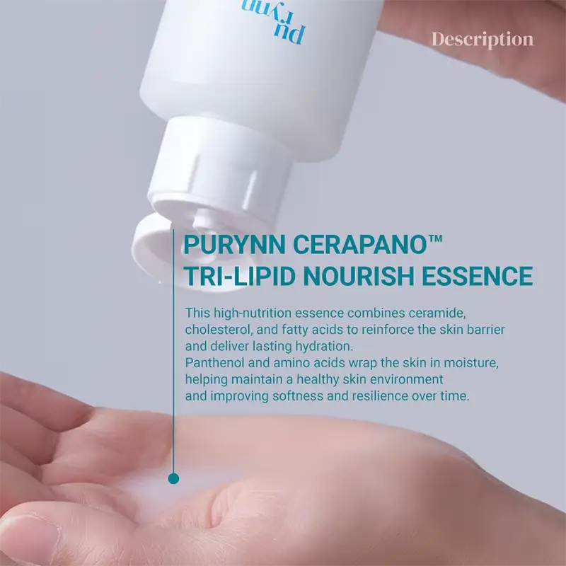 Purynn Cerapano Tri-Lipid Nourish Essence Cosmetics K-beauty Facial serum Skin barrier repair - InflSelection 