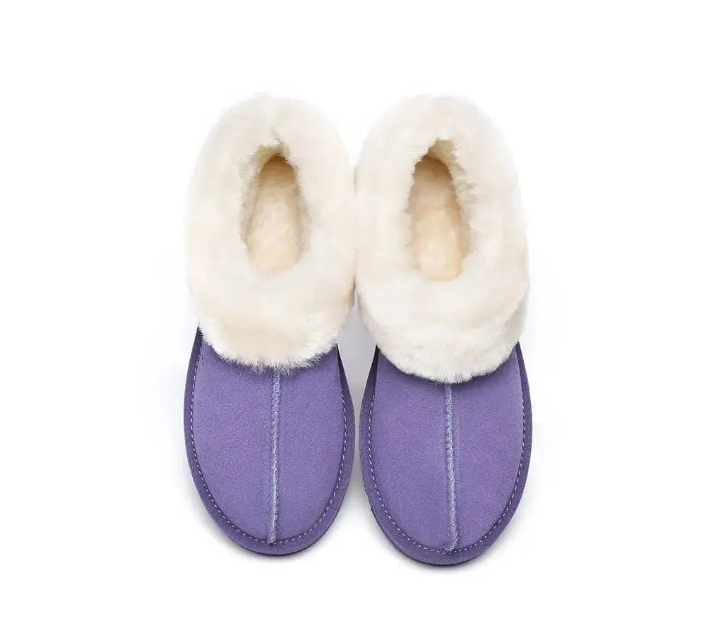Premium UGG Slippers Sheepskin Wool Ankle Homey Women Men InflSelection