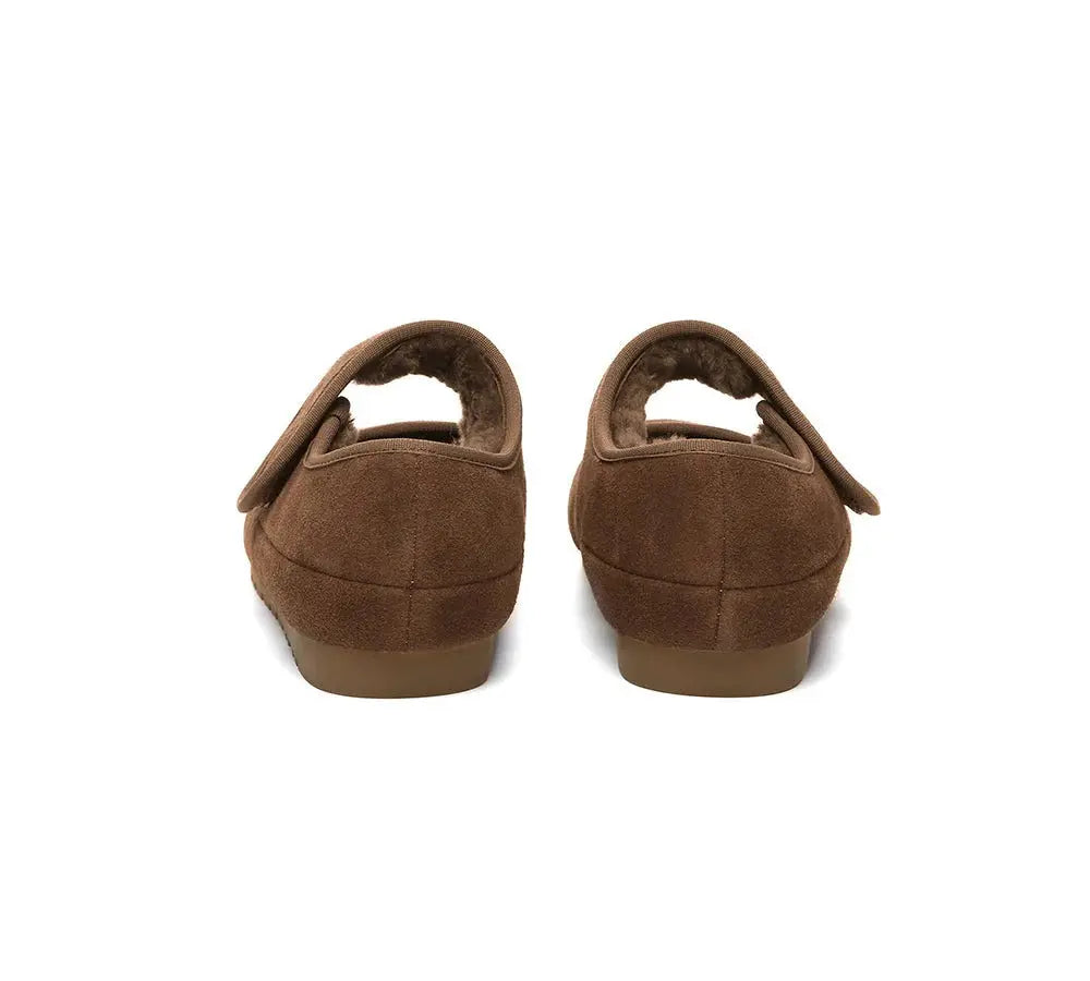 Premium UGG Slippers Sheepskin Wool Adjustable Strap Mary Jane Millie Women InflSelection
