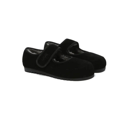 Premium UGG Slippers Sheepskin Wool Adjustable Strap Mary Jane Millie Women InflSelection