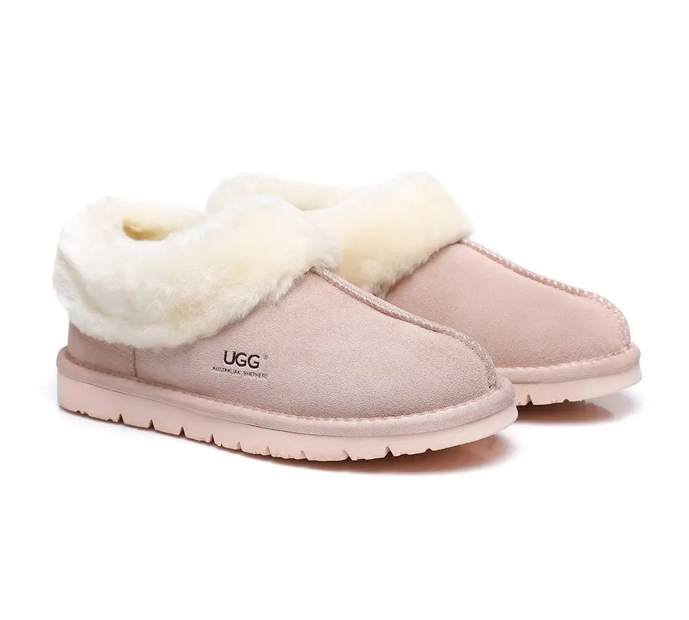 Premium UGG Slippers Sheepskin Wool Ankle Homey Women Men InflSelection