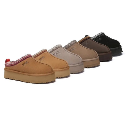 AUSTRALIAN SHEPHERD® UGG Slippers Sheepskin Wool Ankle Platform Tazzy Tay - InflSelection 