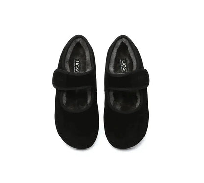 Premium UGG Slippers Sheepskin Wool Adjustable Strap Mary Jane Millie Women InflSelection