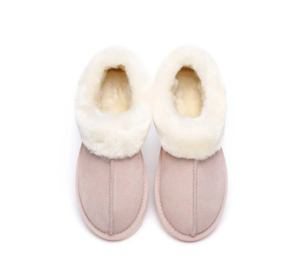 Premium UGG Slippers Sheepskin Wool Ankle Homey Women Men InflSelection