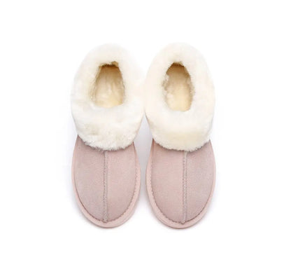 Premium UGG Slippers Sheepskin Wool Ankle Homey Women Men InflSelection
