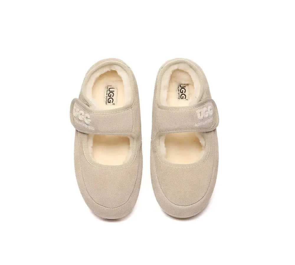 AUSTRALIAN SHEPHERD® UGG Slippers Sheepskin Wool Adjustable Strap Mary Jane Velvi InflSelection