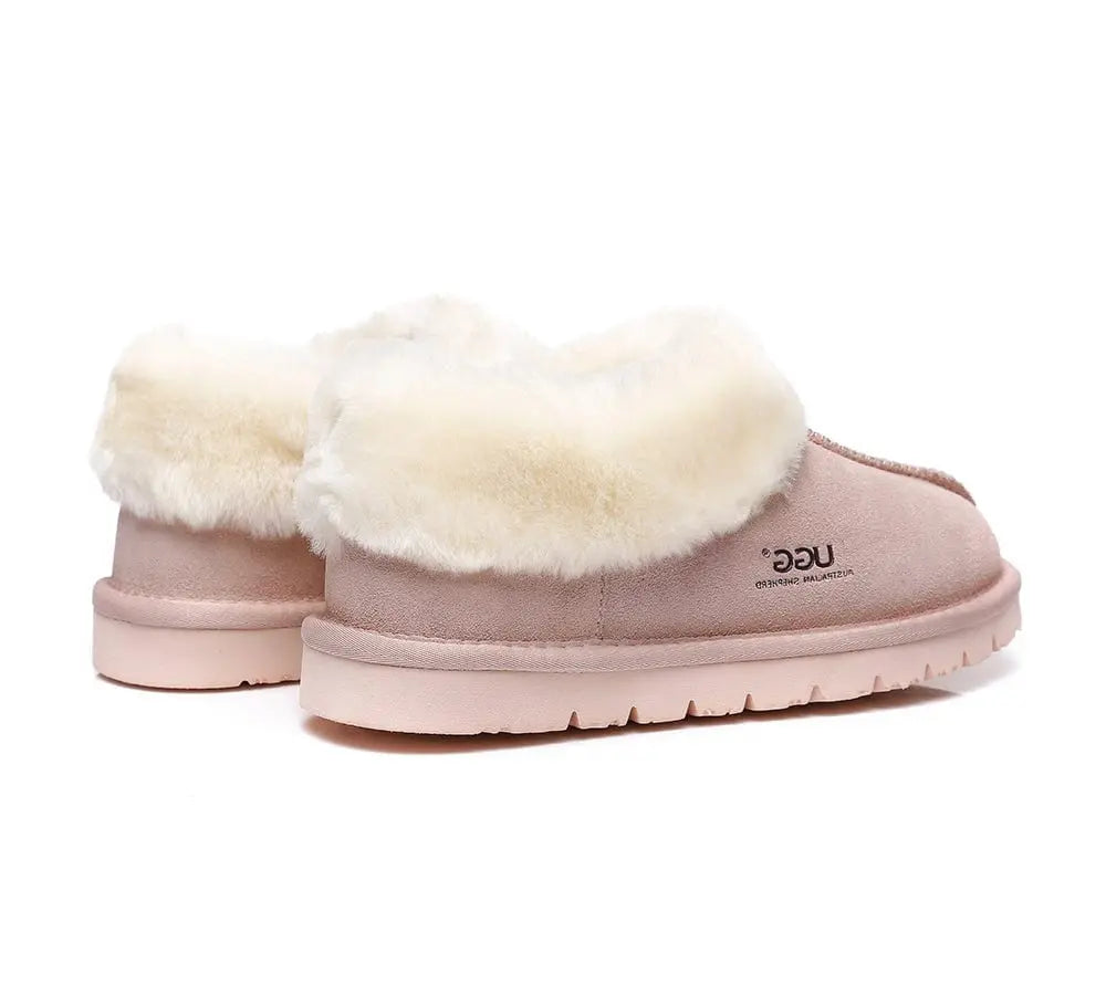 Premium UGG Slippers Sheepskin Wool Ankle Homey Women Men InflSelection