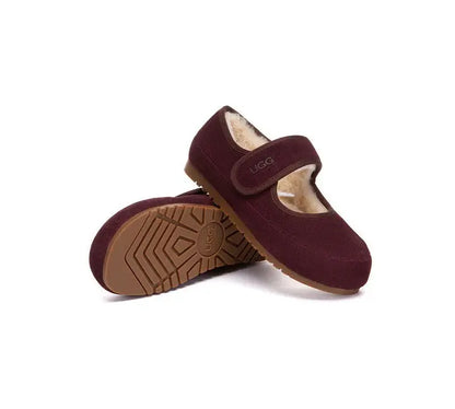 Premium UGG Slippers Sheepskin Wool Adjustable Strap Mary Jane Millie Women InflSelection