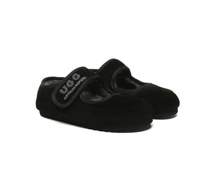 AUSTRALIAN SHEPHERD® UGG Slippers Sheepskin Wool Adjustable Strap Mary Jane Velvi InflSelection