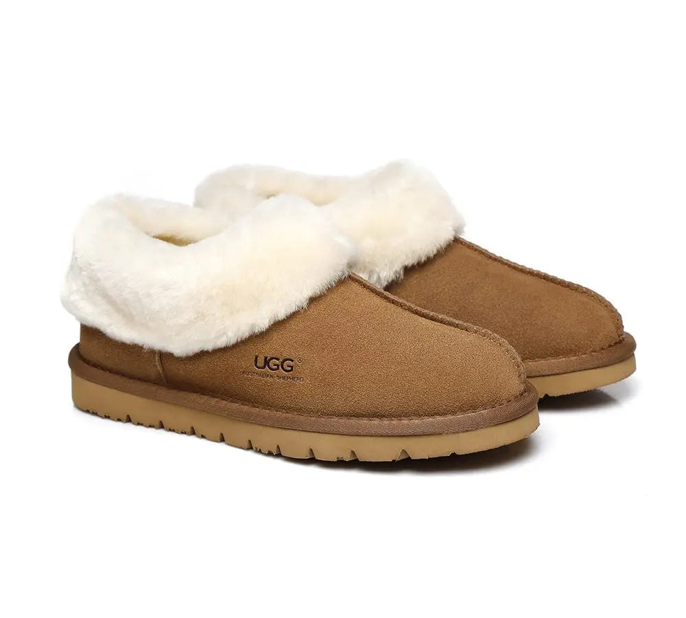 Premium UGG Slippers Sheepskin Wool Ankle Homey Women Men InflSelection